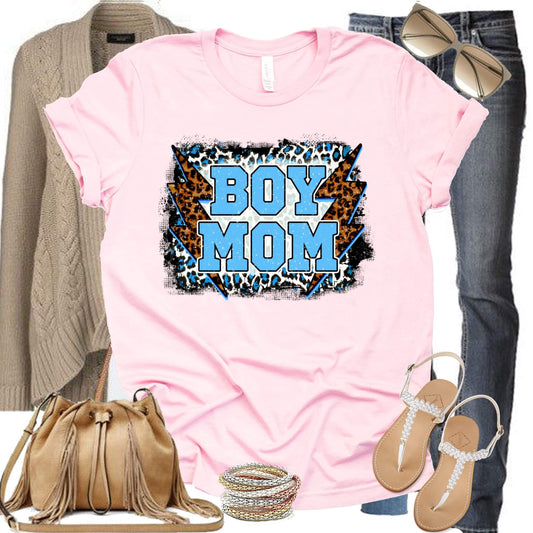 Boy Mom Leopard Bolts