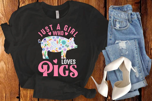 Just a Girl Who Loves Pigs Floral