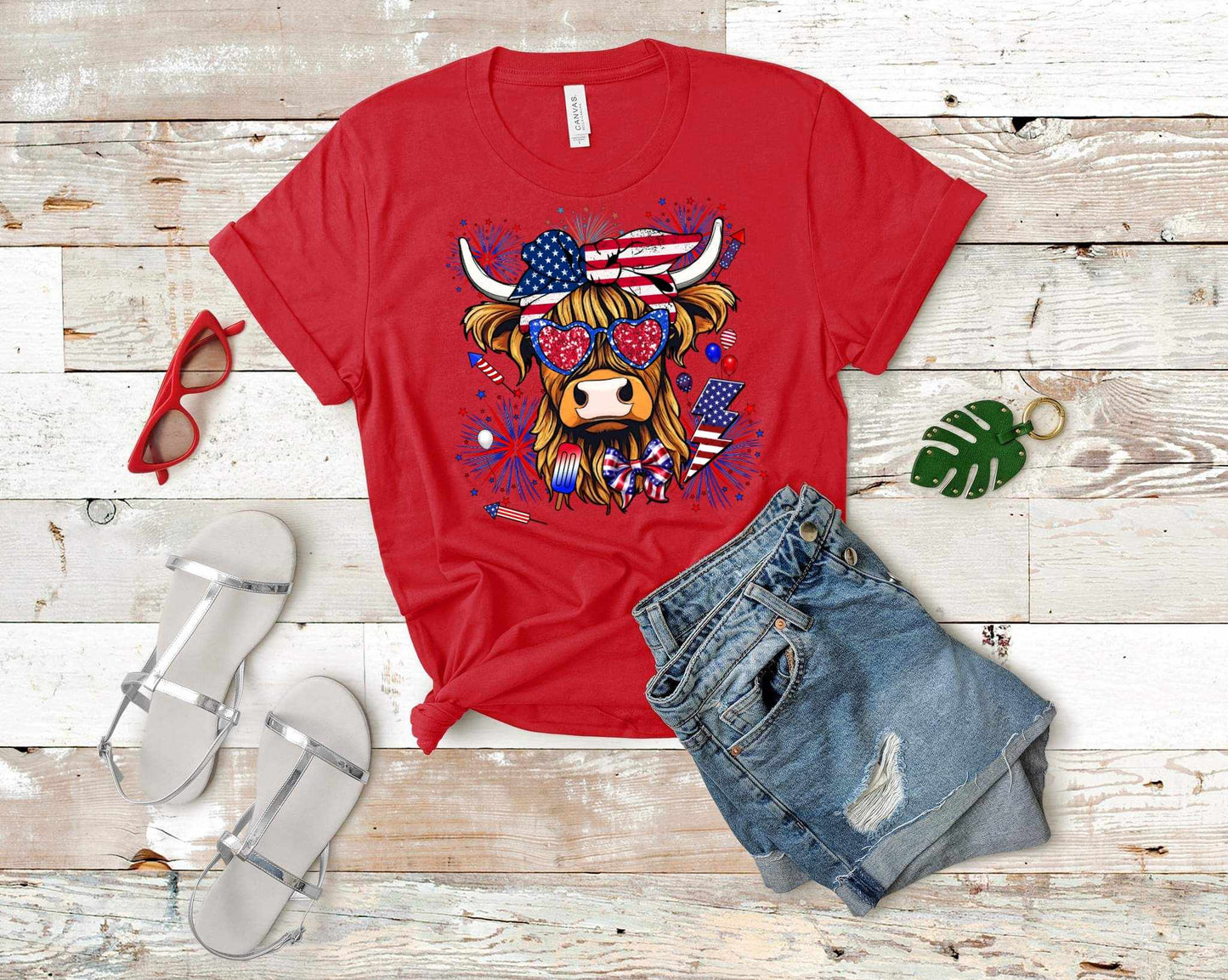 Fourth of July Highland Cow