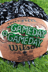 Green Glitzy Gameday Earrings