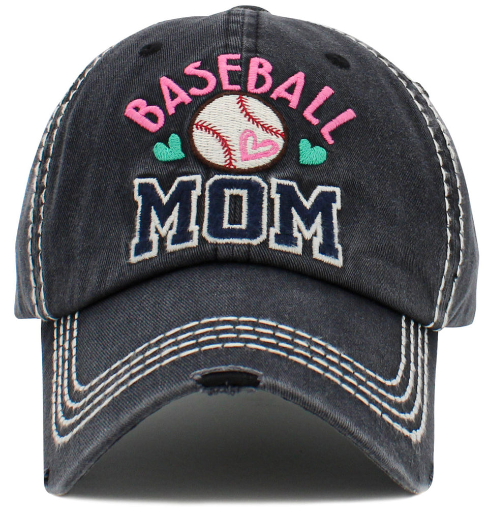 Baseball Mom Cap - Black