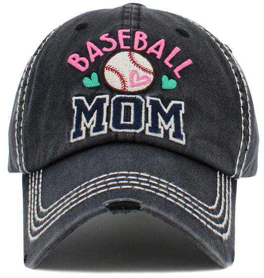 Baseball Mom Cap - Black