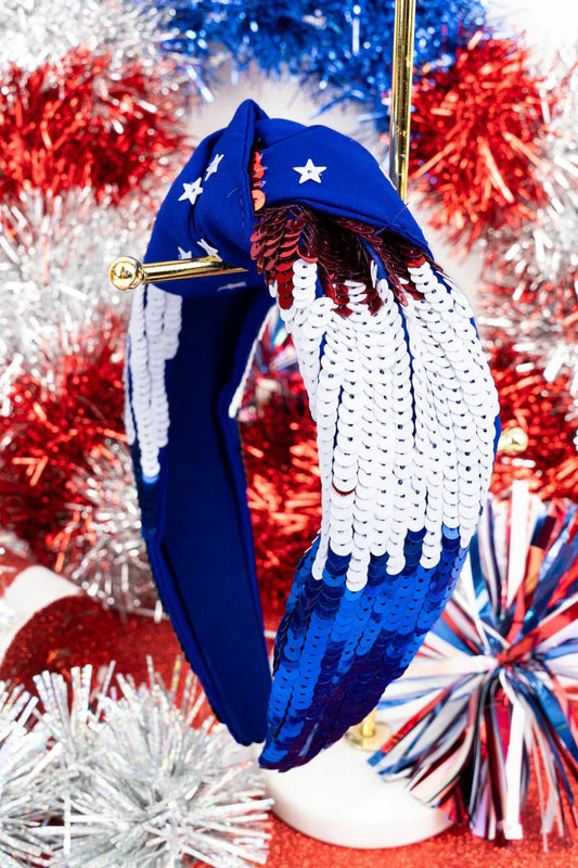 Let's Get Patriotic Sequin Knotted Headband