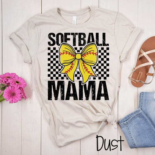 Checkered Softball Mama