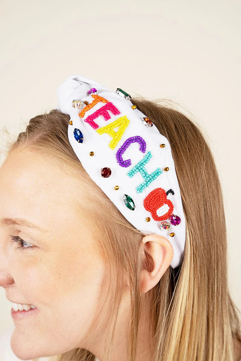 Teacher Knotted Headband - White