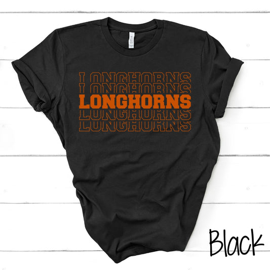 Longhorns Stacked Orange