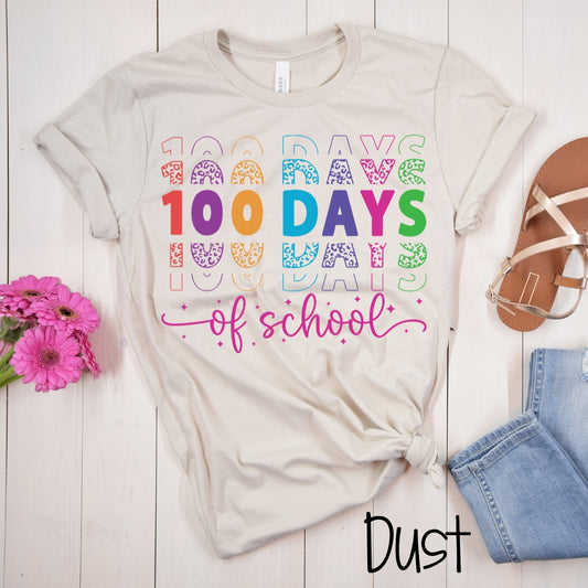 100 Days of School - Colorful Leopard